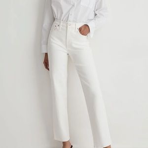 Madewell white jeans, straight legged, high waisted